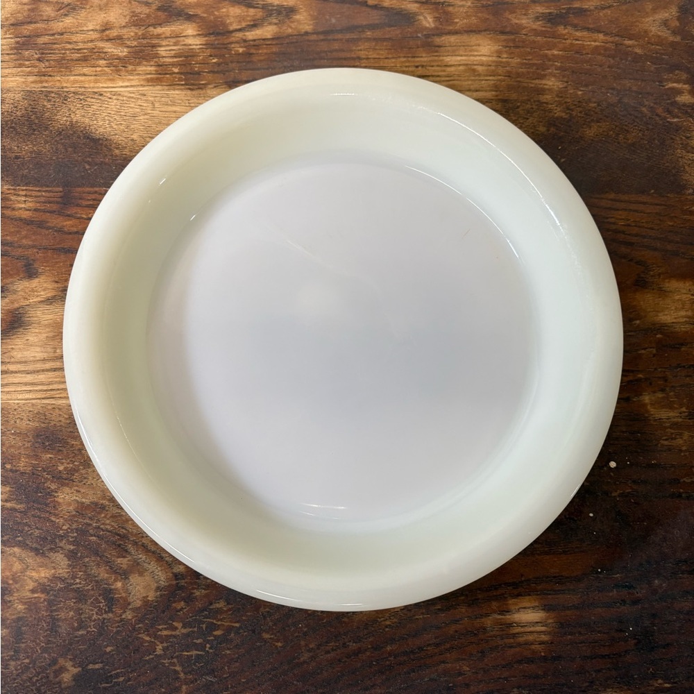Vintage Pyrex White and Green Pie Plate